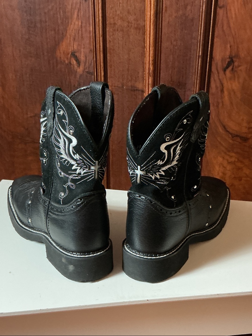 Justin Gypsy Boots Black Embroidered Western Ankle Boots - Picture 7 of 11